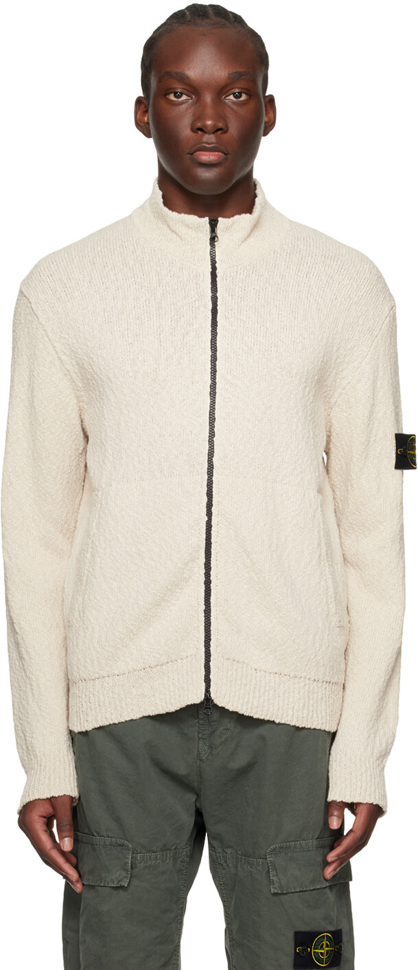 

Бежевый свитер с нашивками Stone Island, цвет Natural beige