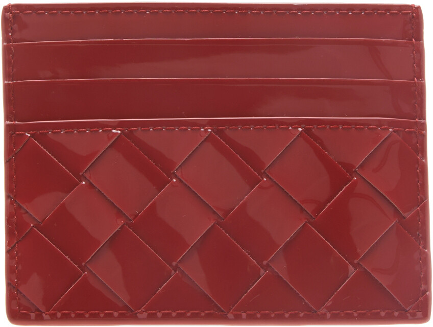 

Визитница красного цвета из лакированной телячьей кожи Bottega Veneta