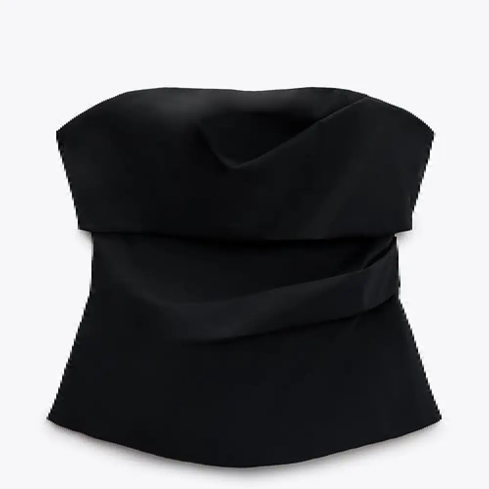 

Топ Zara Pleated, черный