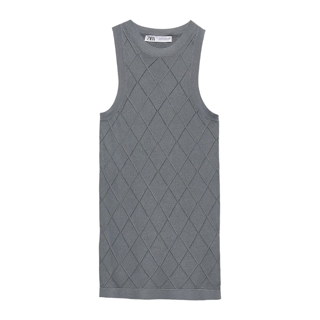 

Топ Zara Argyle Knit, серый