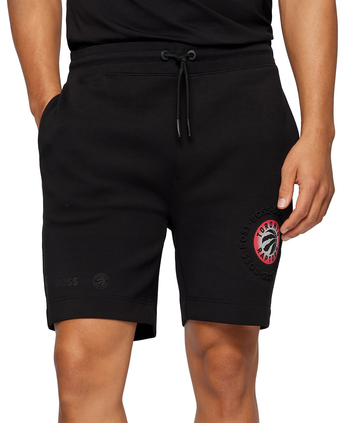 

Мужские шорты из смесового хлопка boss x nba toronto raptors Hugo Boss, черный