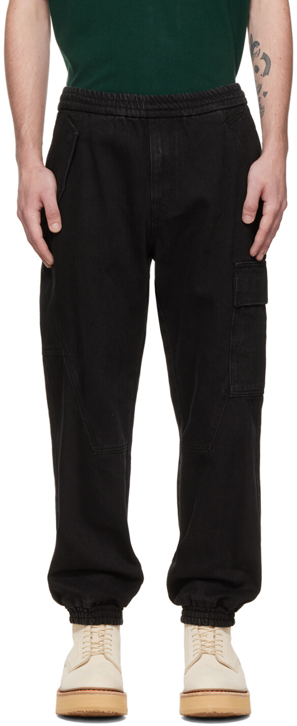 

Черные брюки карго со вставками Solid Homme, Черный