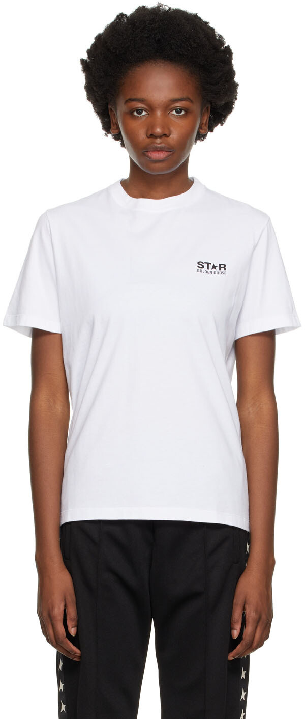

Белая футболка с логотипом Star Golden Goose