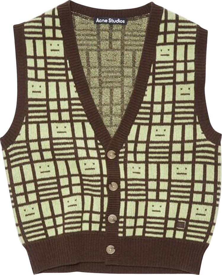

Кардиган Acne Studios Sleeveless Cardigan 'Pale Green/Cacao Brown', зеленый