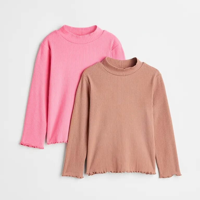 

Комплект из двух водолазок H&M, розовый/темно-бежевый