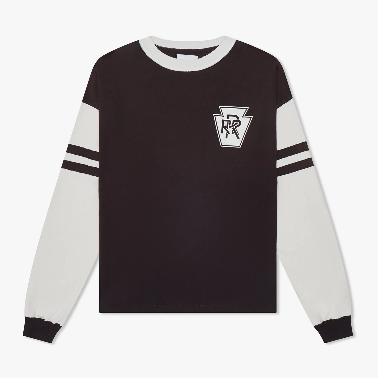 

Лонгслив Rhude Triple R Contrast, темно-коричневый/белый