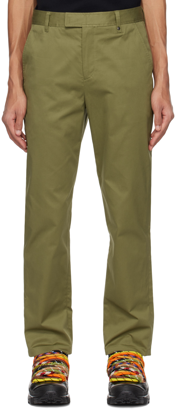 Зеленые брюки с монограммой Burberry