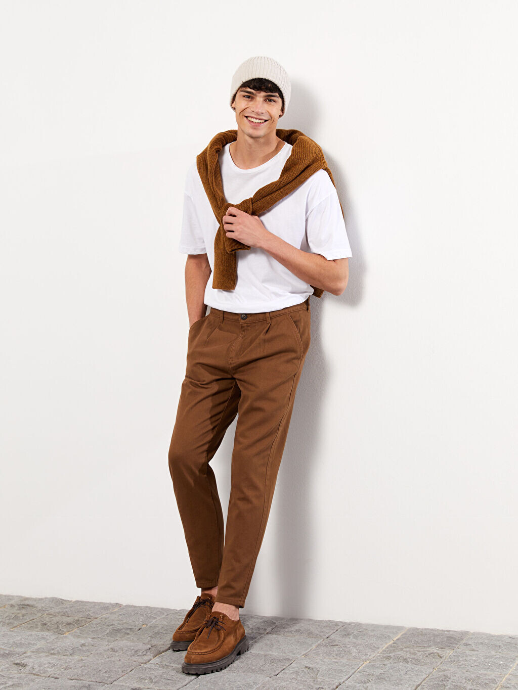 

Комфортные мужские брюки из габардина LCW Casual, Коричневый