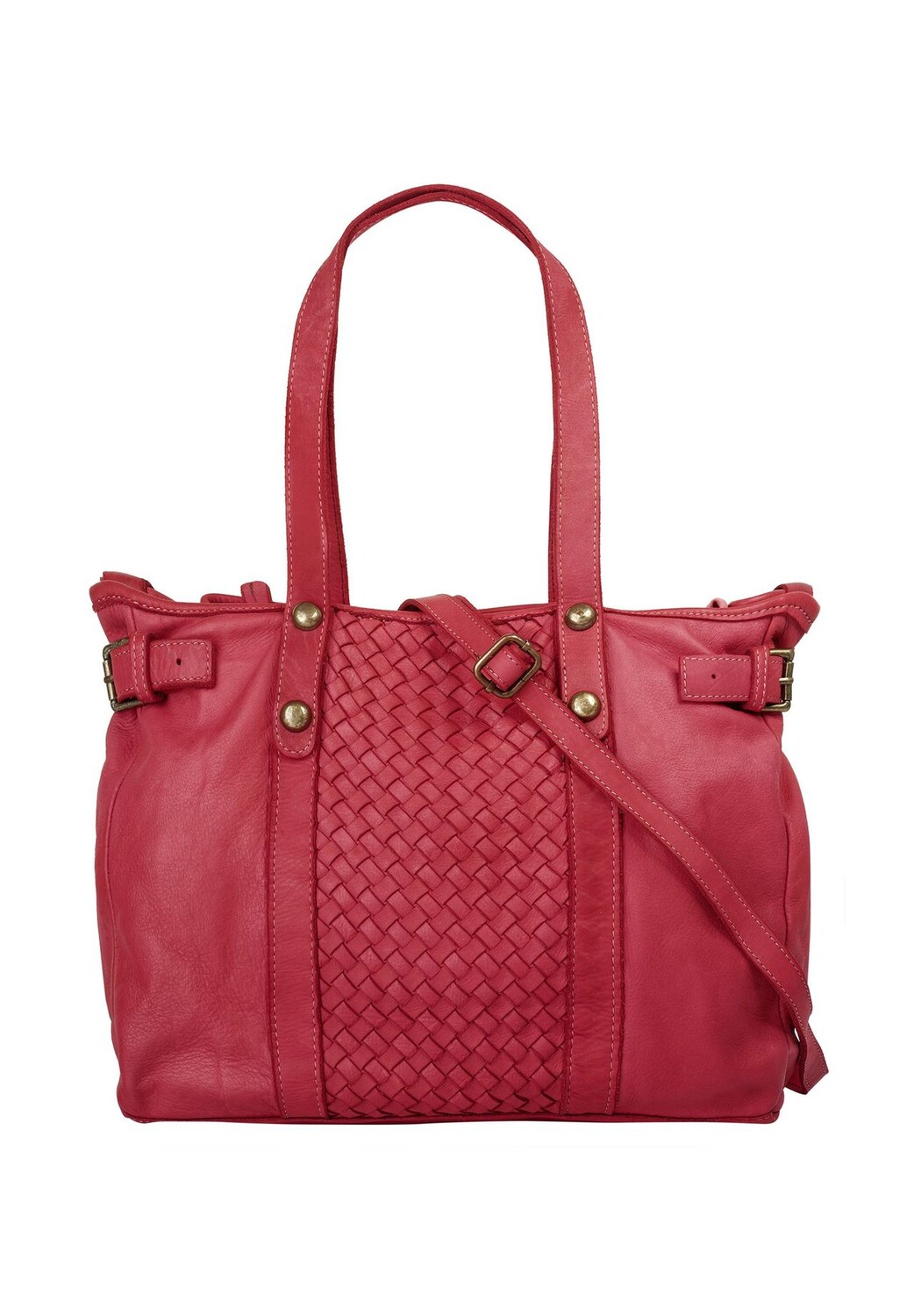 

Шопер, натуральная кожа, сделано в Италии Samantha Look, красный