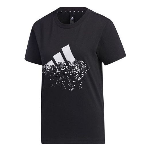 Футболка Adidas Str Tee Gfx Logo Printing Sports Round Neck Short Sleeve Black T-Shirt, Черный