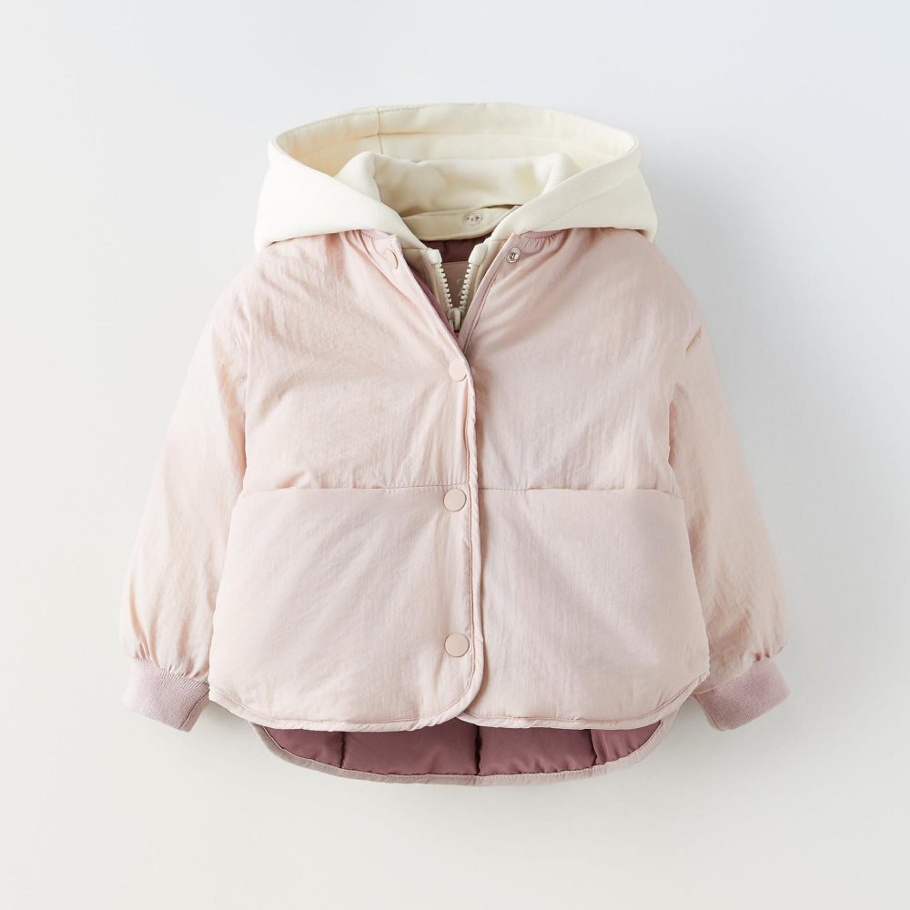 Куртка Zara With Detachable Hood, розовый жилет zara quilted with hood черный
