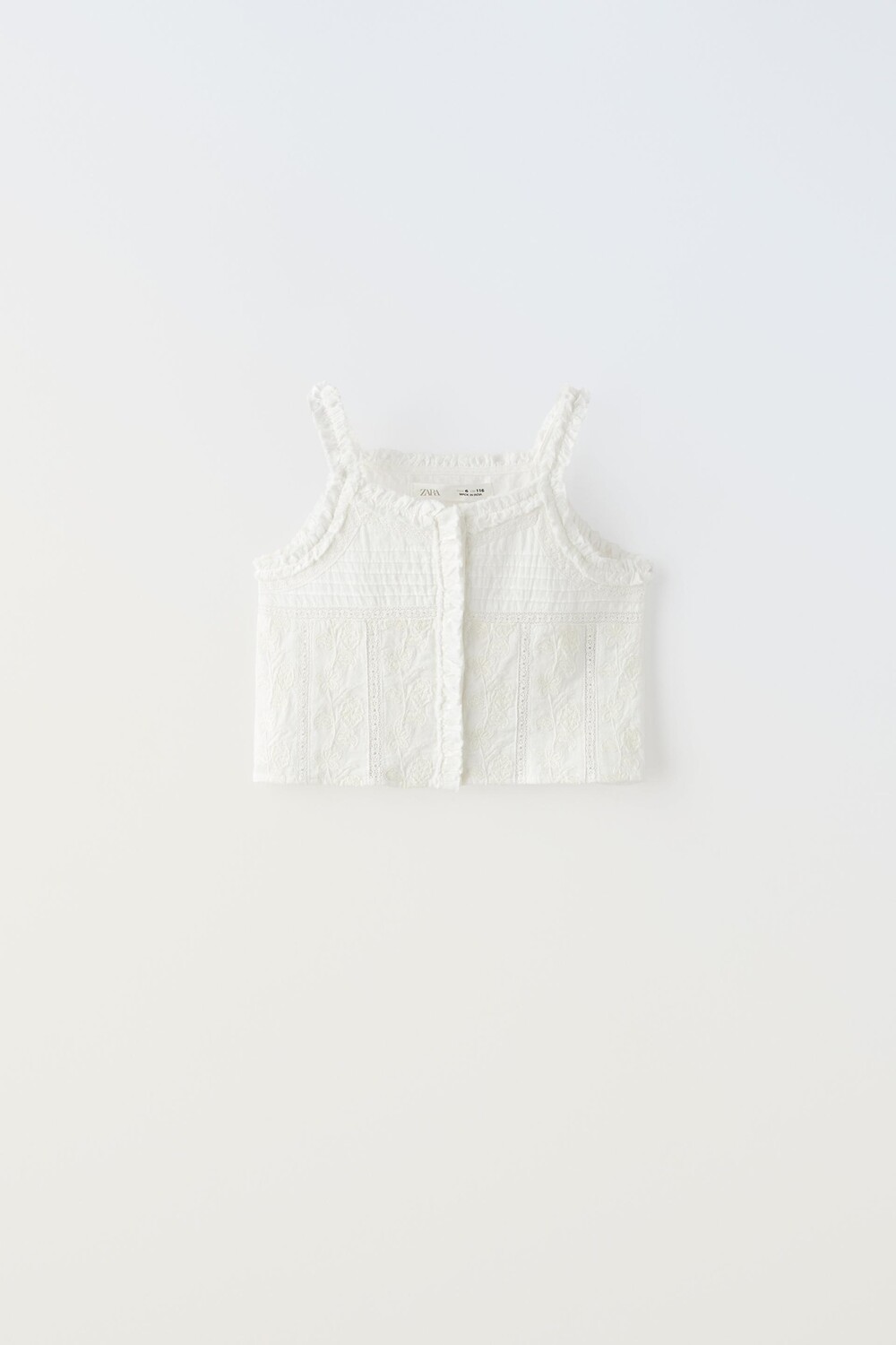 

Топ Zara Embroidered, белый