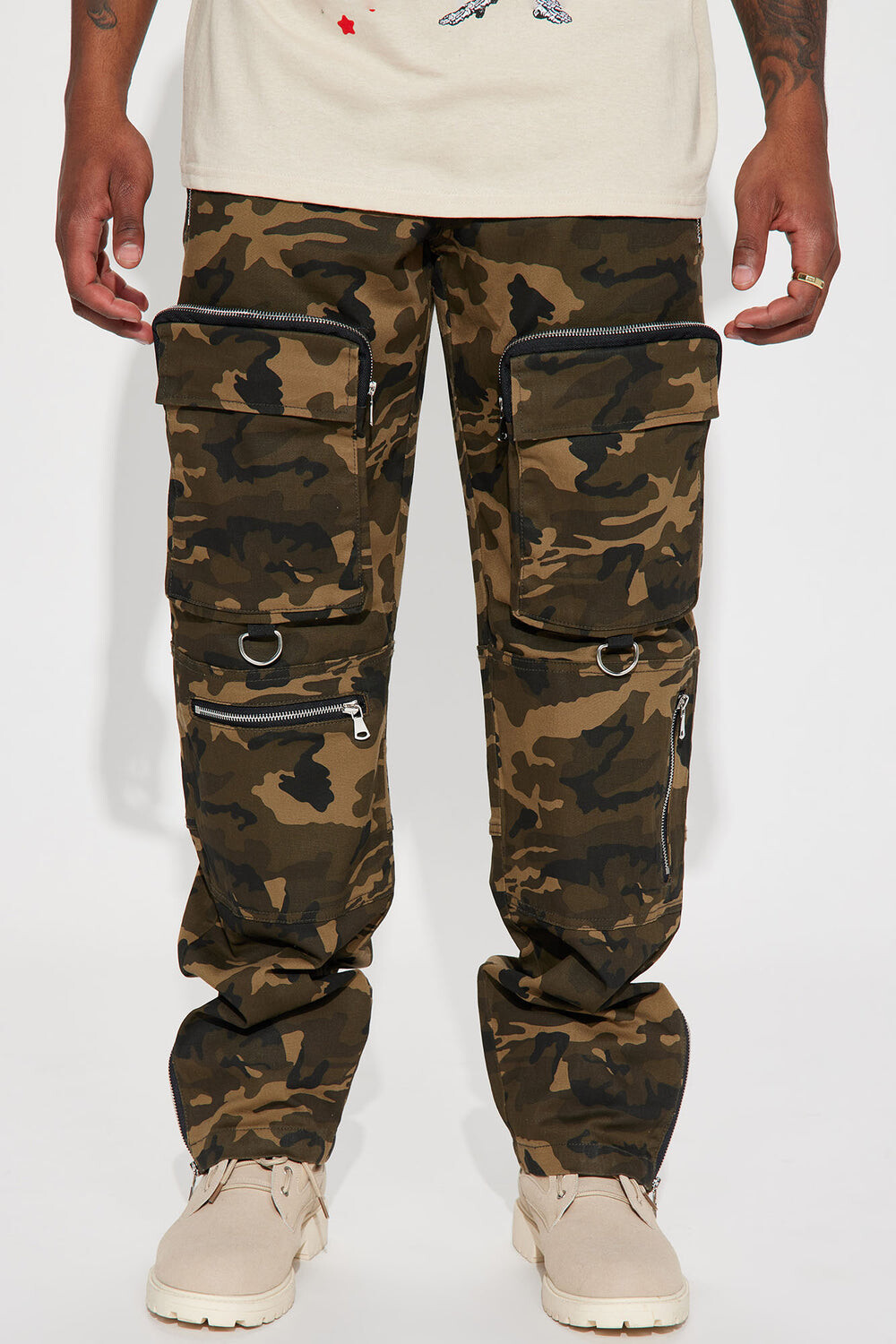 

Брюки карго Fashion Nova ZDF01T310031, камуфляж, Коричневый