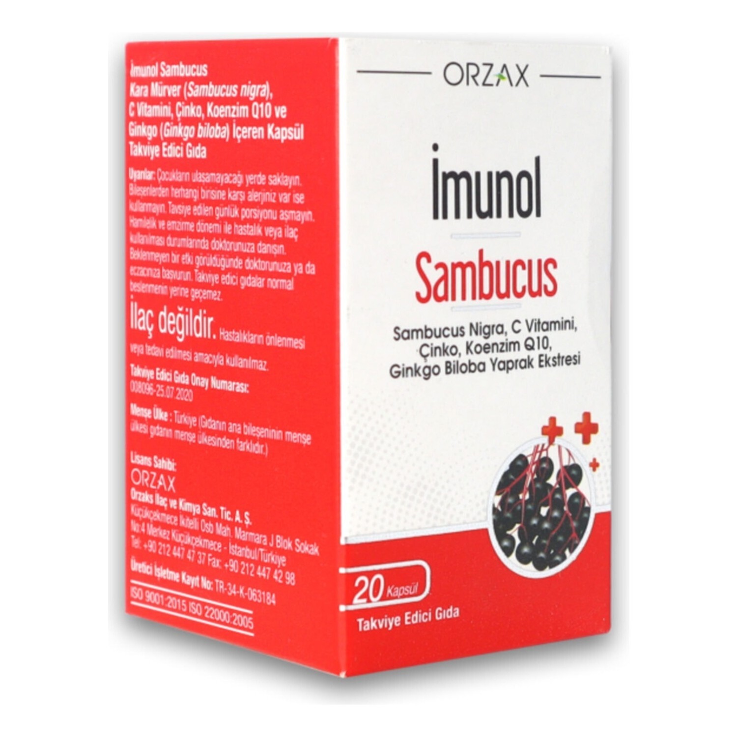 

Пищевая добавка Orzax Imunol Sambucus, 20 капсул