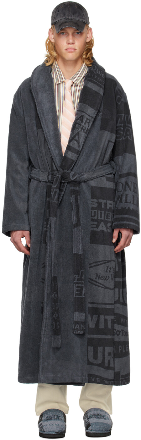

Черное жаккардовое пальто Tommy Jeans x Martine Rose, Черный