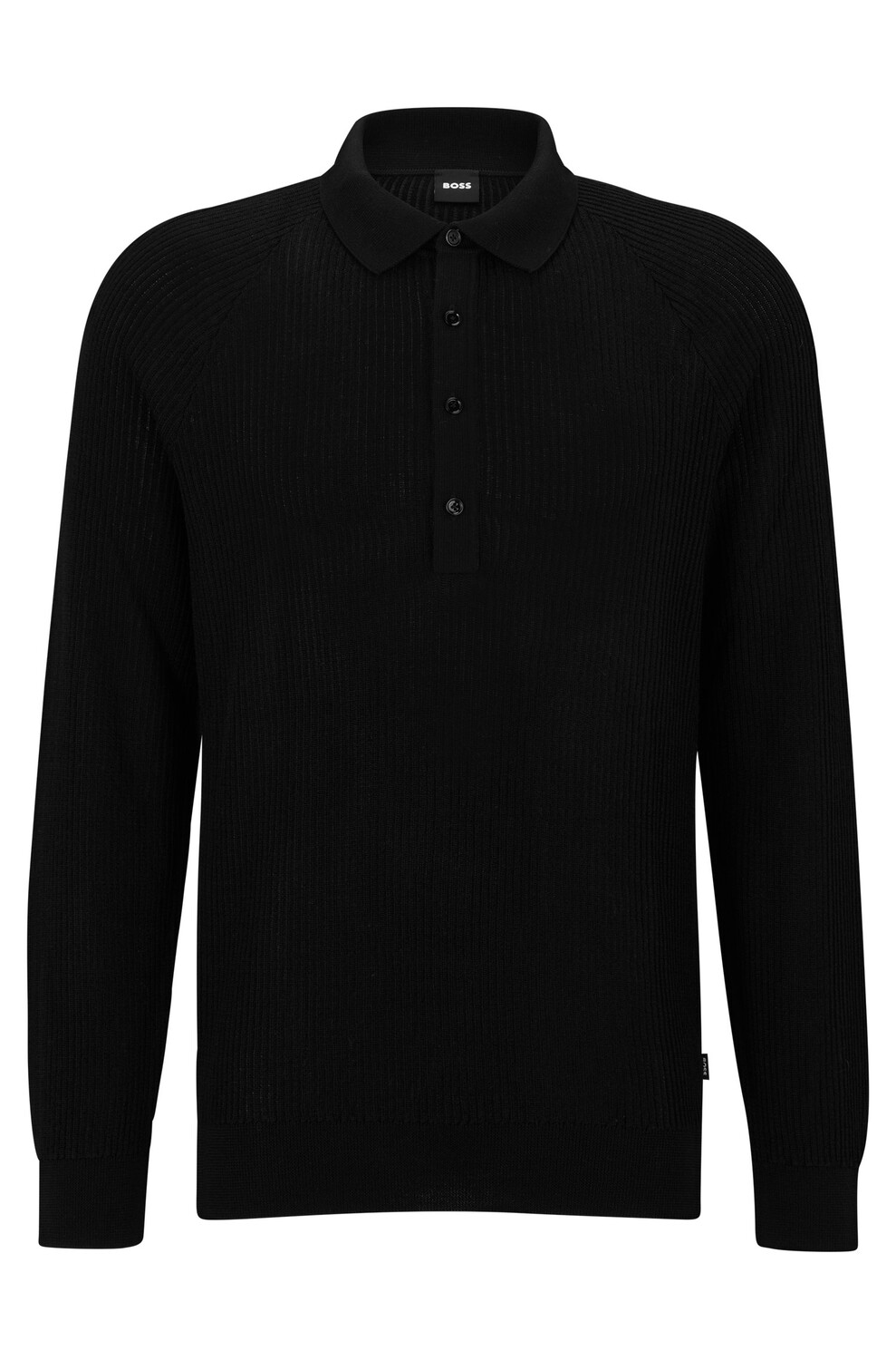 

Джемпер поло Hugo Boss Ribbed In A Slim Fit, черный