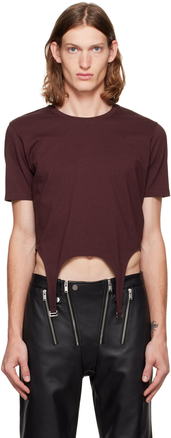 

Бордовая футболка с подвязками Dion Lee