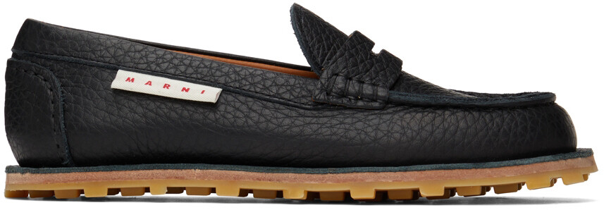 

Черные кожаные лоферы Marni