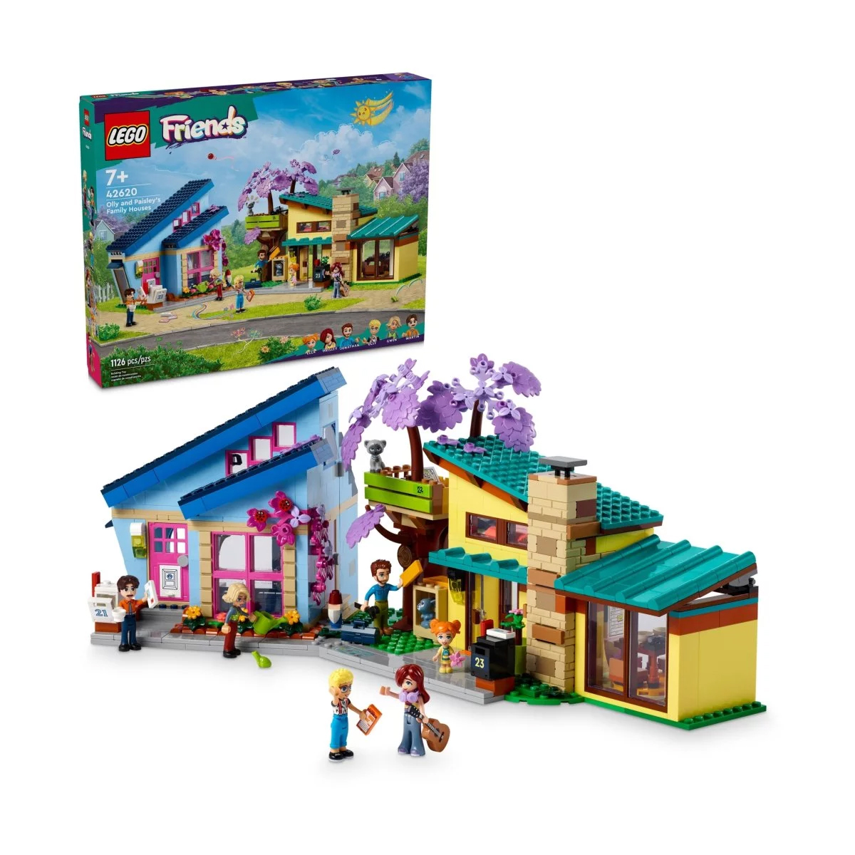 цена Конструктор Lego Friends Olly and Paisley's Family Houses 42620, 1126 деталей
