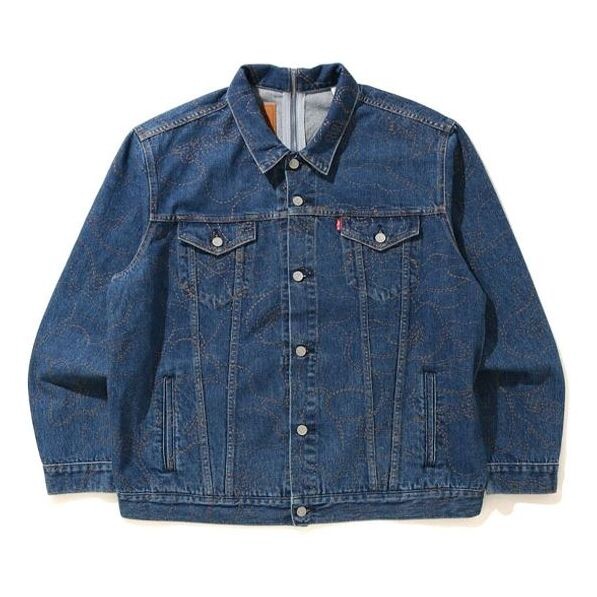 

Куртка Men's BAPE x Levi's Crossover SS21 Pocket Buckle Denim Blue Jacket, синий