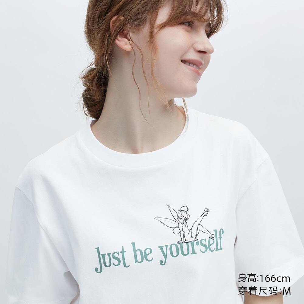 

Футболка с принтом Uniqlo, белый