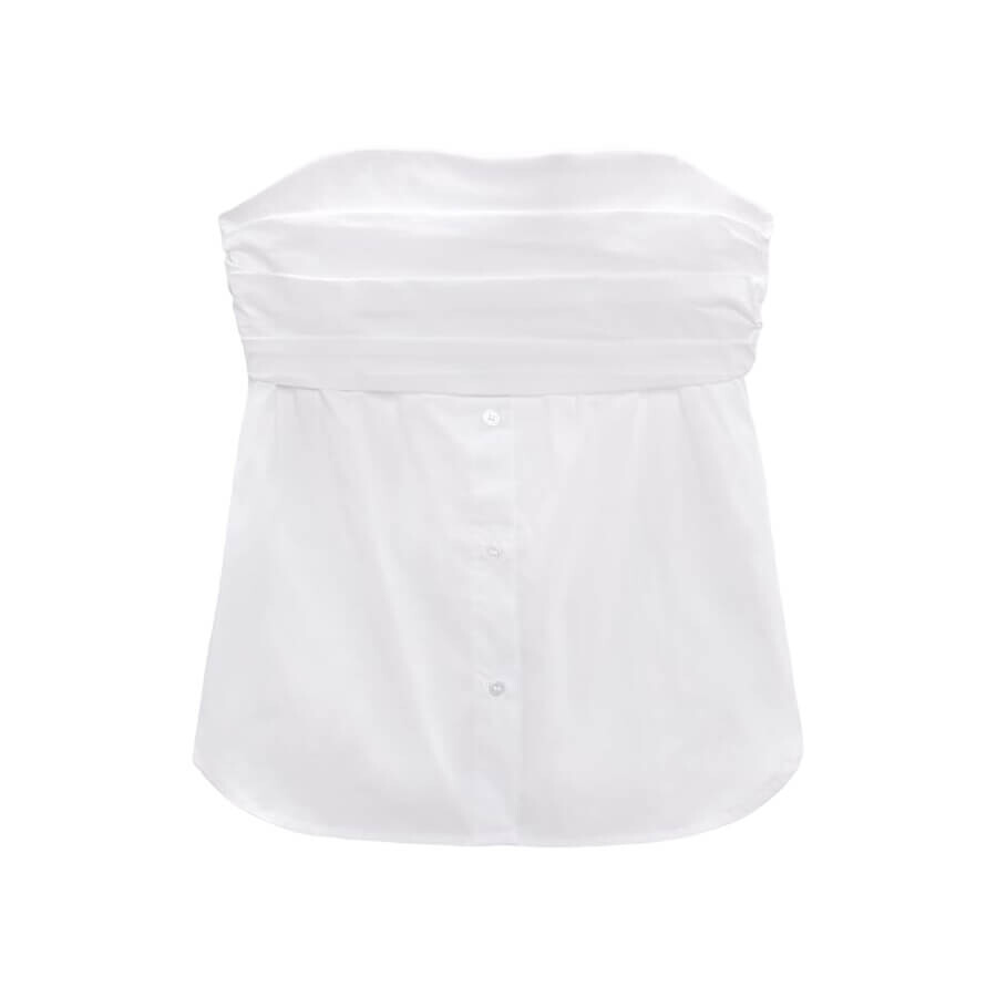 

Топ Zara Stretch Poplin, белый