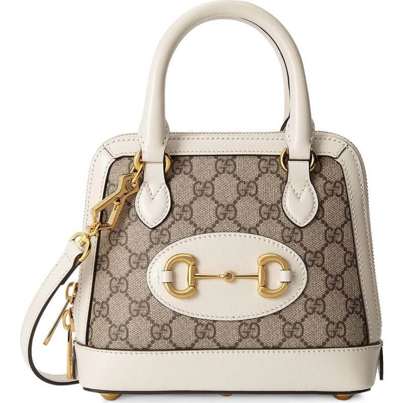 Сумка Gucci Horsebit 1955 Mini Top Handle, кремовый - фото