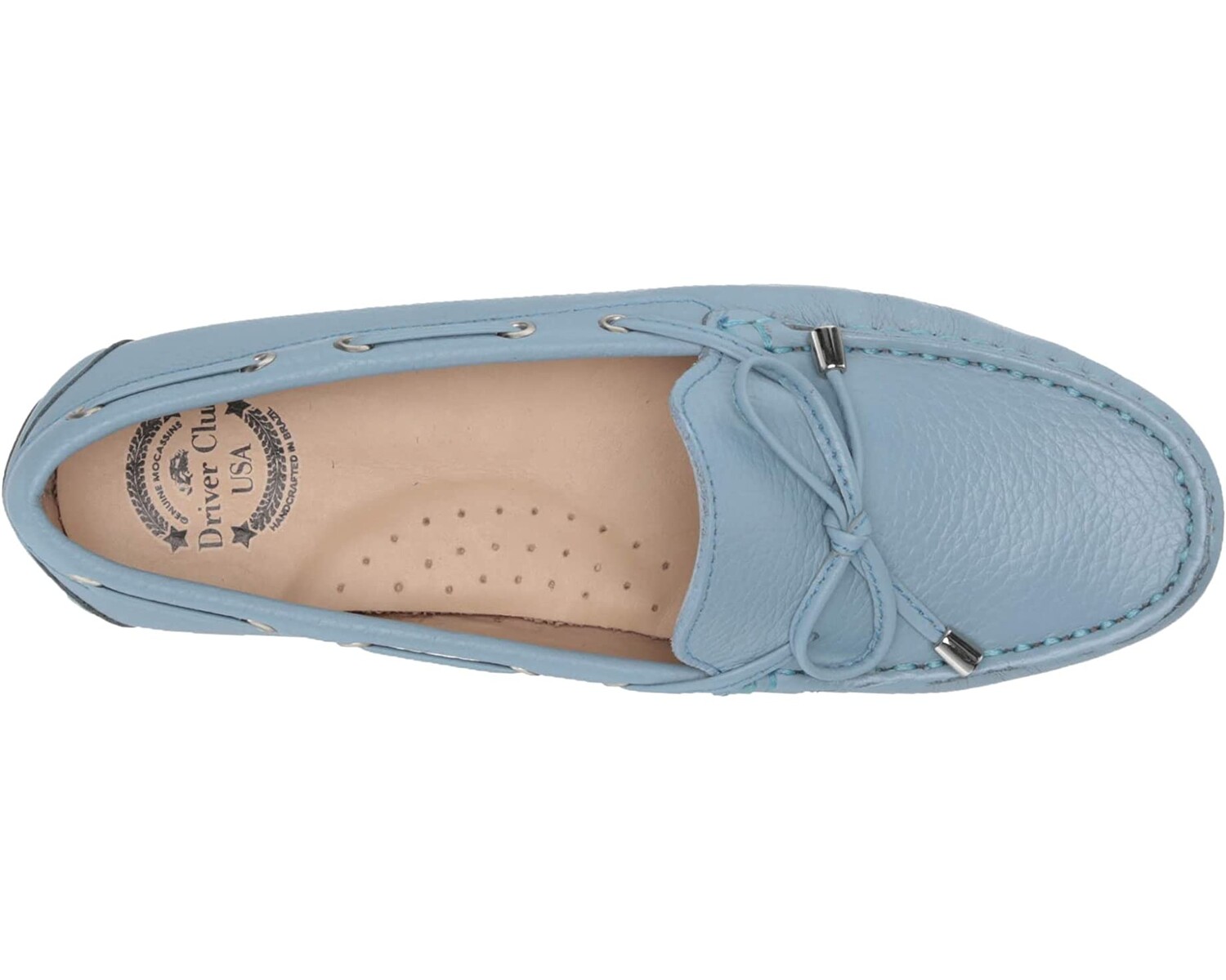 

Лоферы Women's Leather Made in Brazil Natucket Driver Loafer Driver Club USA, пудра голубая зернистая