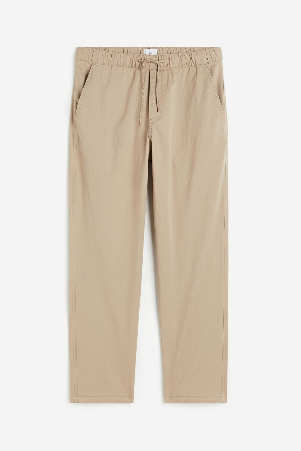 

Брюки H&M Relaxed Fit Twill Pull-on, бежевый