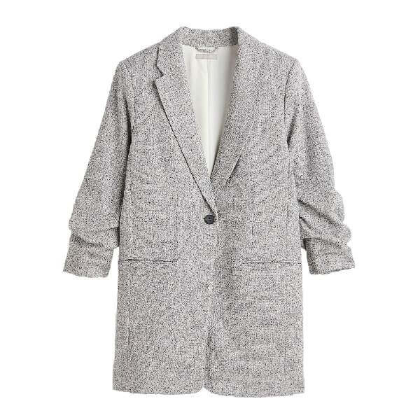 

Пиджак с присборенными рукавами H&M Gathered-sleeve Jacket, серый меланж