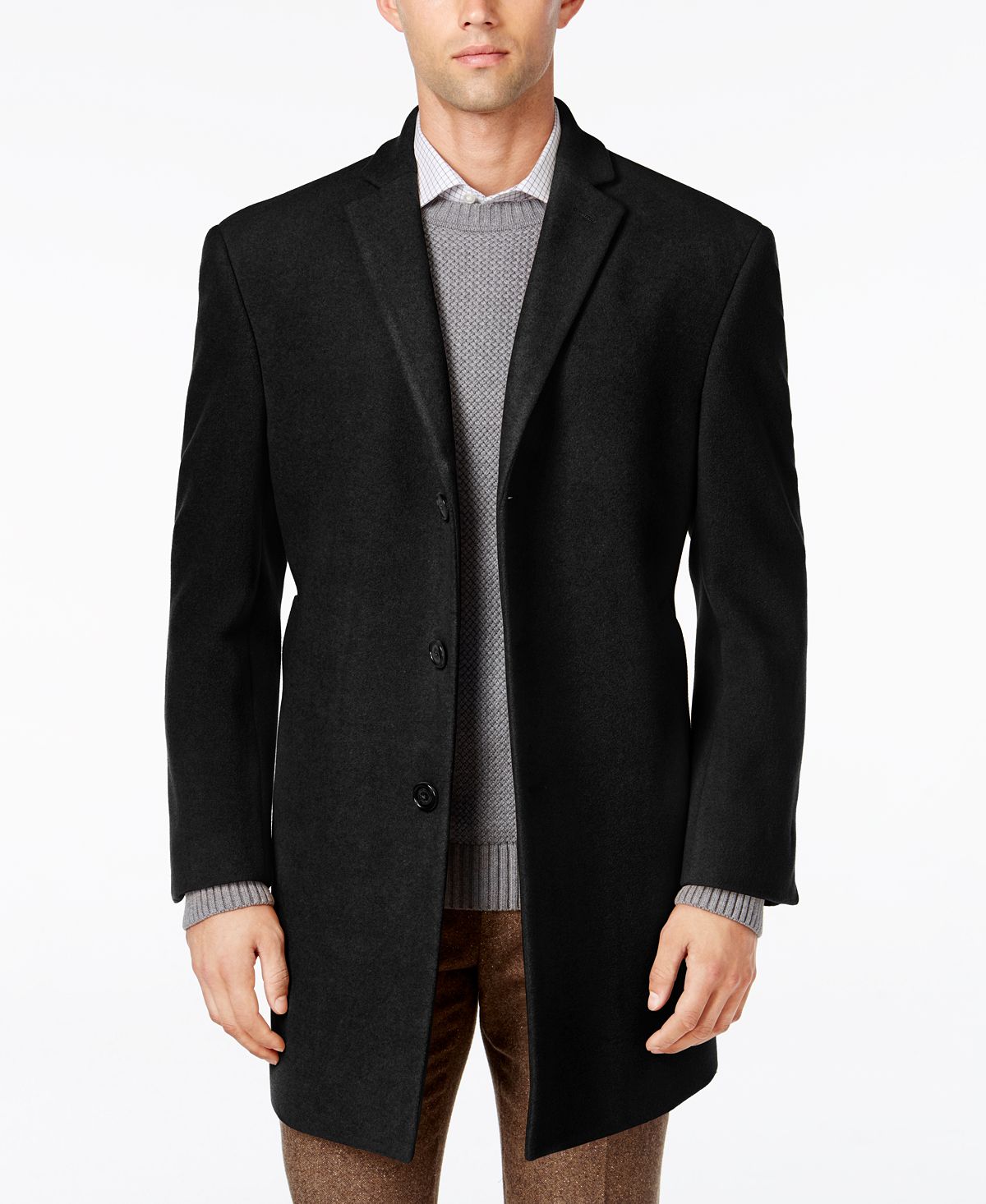 Мужское пальто x-fit из смесовой шерсти prosper Calvin Klein, черный