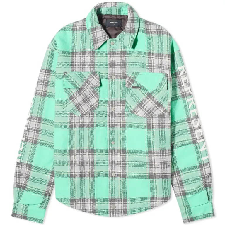цена Рубашка Represent Quilted, светло-зеленый