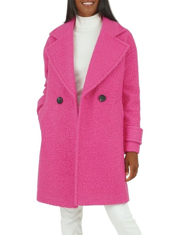 

Однобортное пальто из букле Kensie Magenta