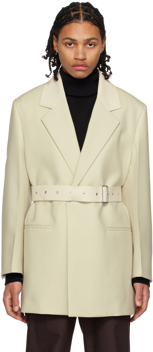 

Блейзер Off-White с поясом Jil Sander