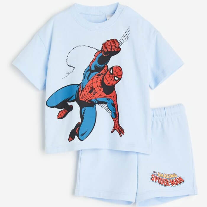 

Комплект H&M Printed Spider Man, 2 предмета, голубой