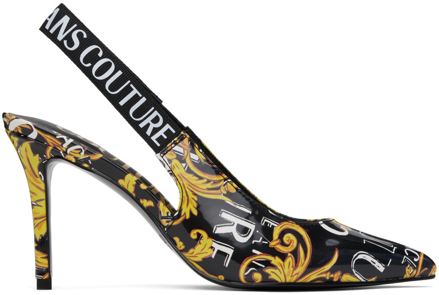 

Черно-золотые туфли Scarlett на каблуках Versace Jeans Couture, Черный