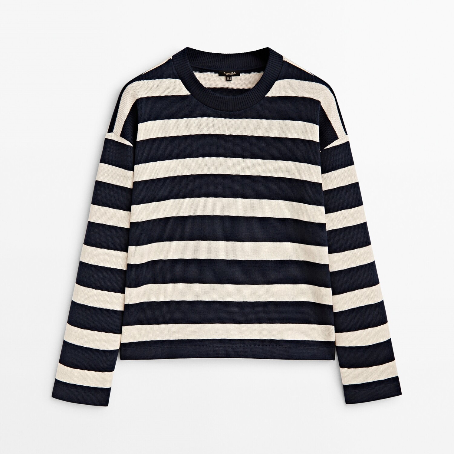

Джемпер Massimo Dutti 100% Cotton Striped, кремовый, Бежевый