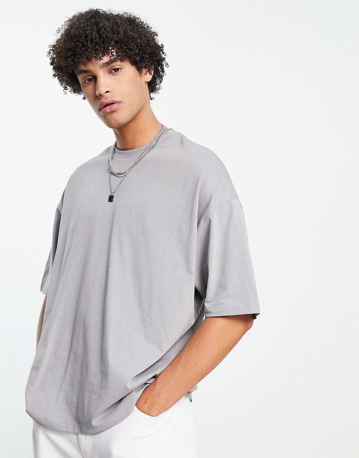

Серая футболка оверсайз ASOS DESIGN, Серый