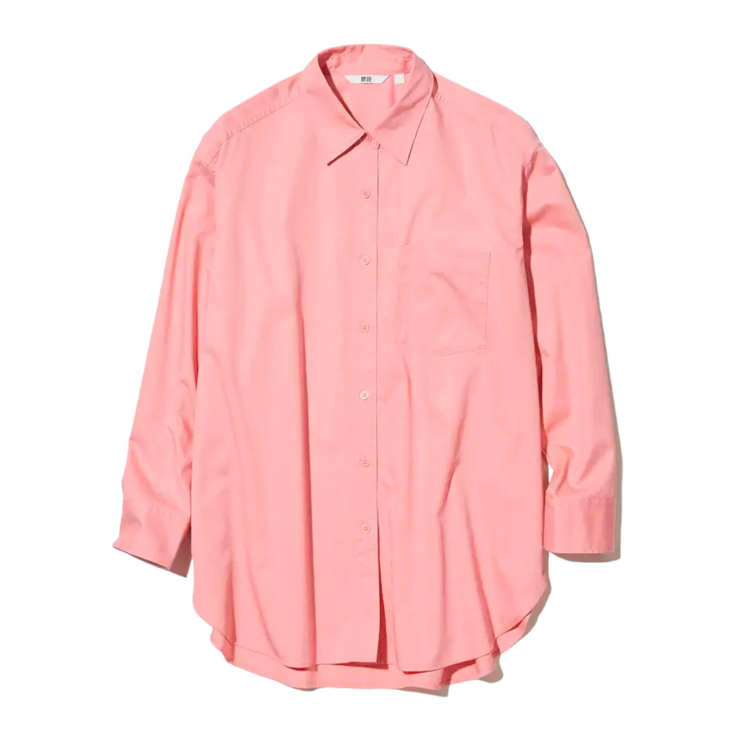 

Рубашка Uniqlo Cotton Twill Oversized Long Sleeved, розовый