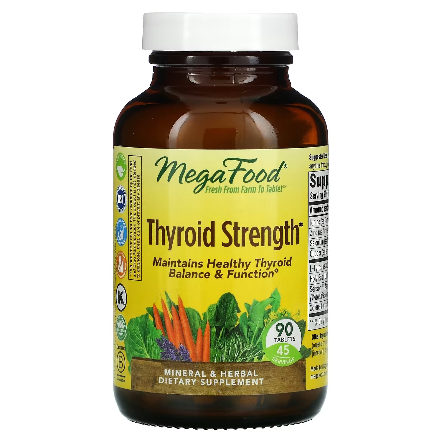 

Пищевая Добавка MegaFood Thyroid Strength, 90 таблеток