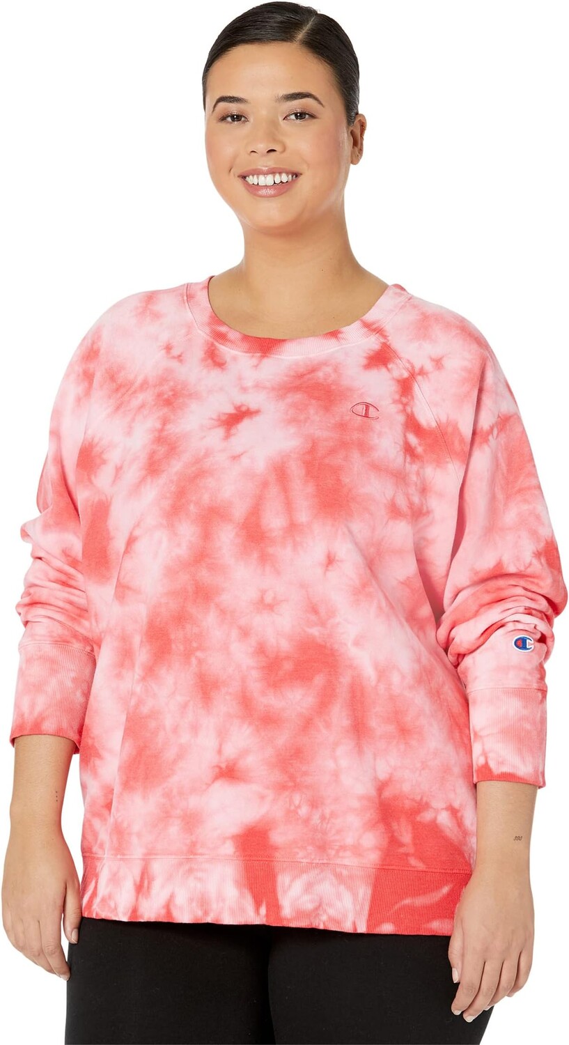 

Толстовка Champion Plus Size Fleece Dye Crew, цвет Crush Dye Pinky Peach