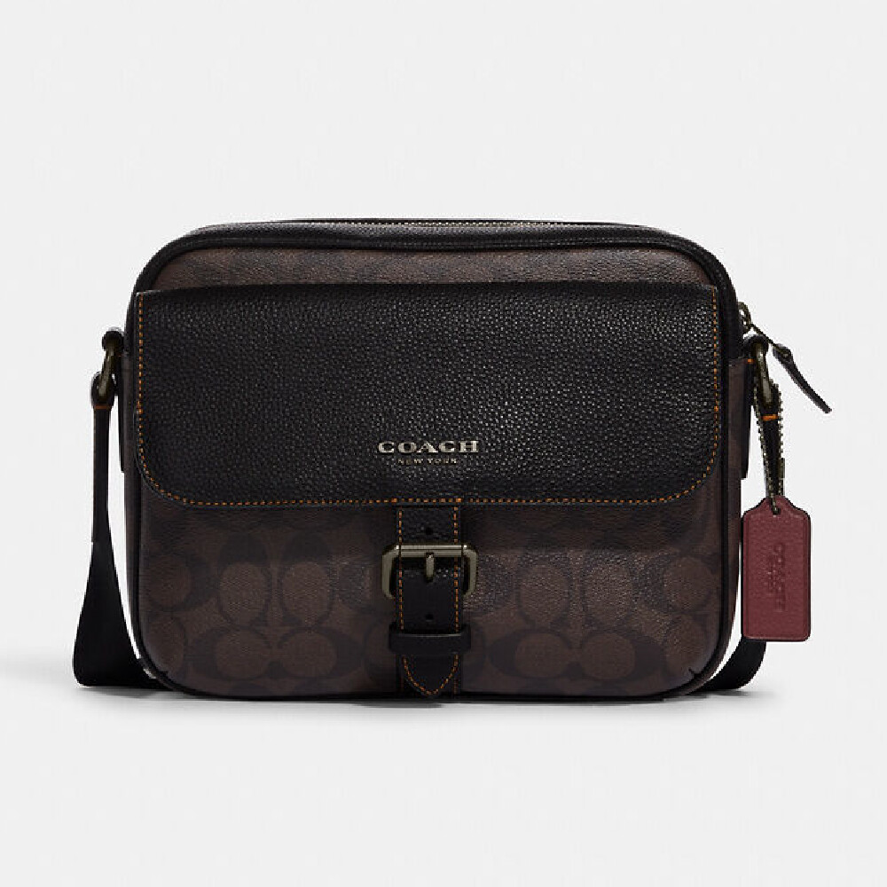 

Сумка Coach Outlet Hudson Crossbody In Signature Canvas, темно-серый/черный