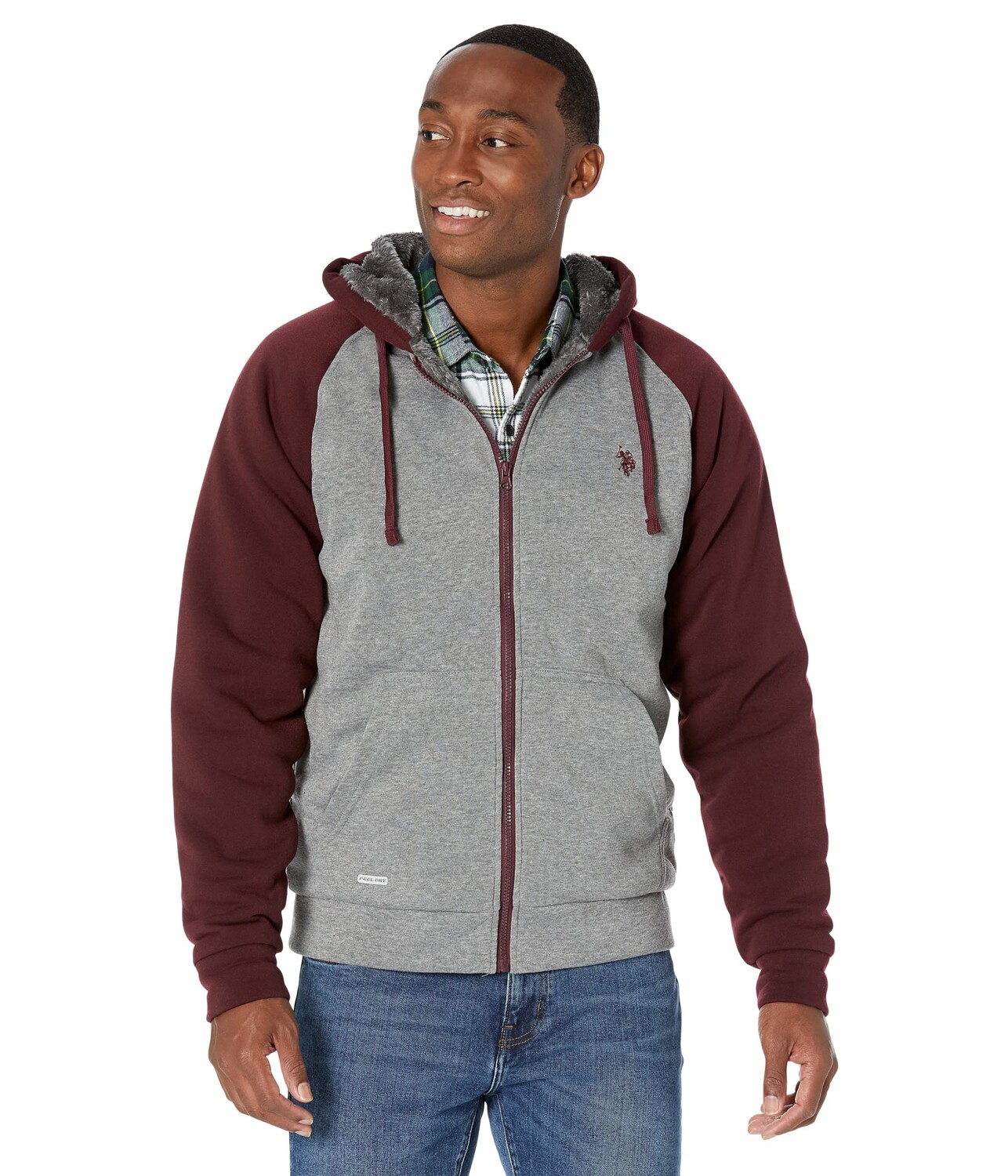 

Худи U.S. POLO ASSN., Color-Block Raglan Hoodie, Серый