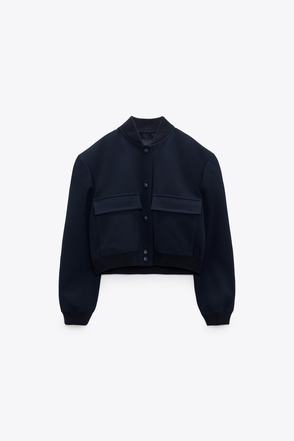 

Куртка-бомбер макси с карманами ZARA, темно-синий