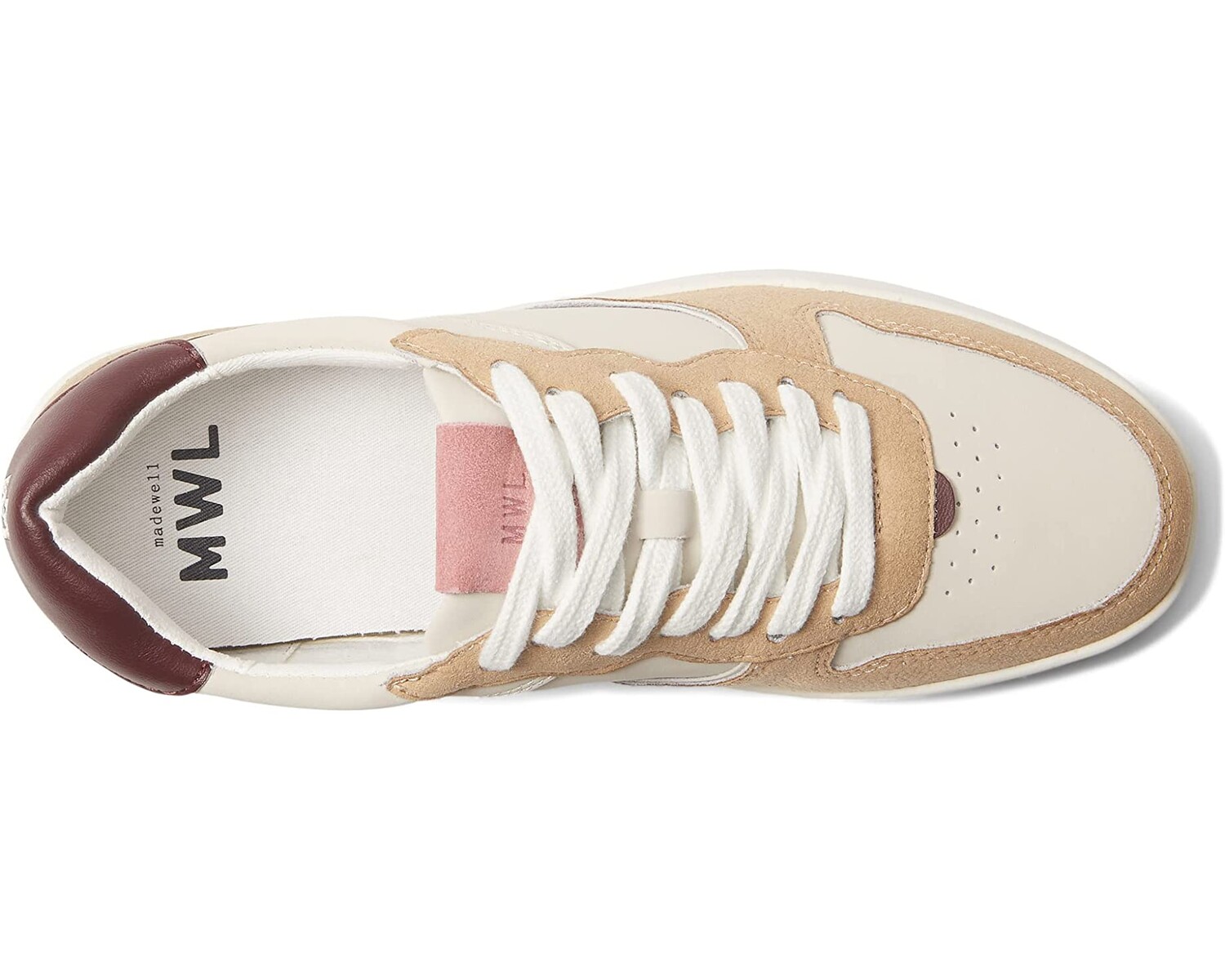 

Кроссовки Court Low-Top Sneakers in Washed Nubuck and Suede Madewell, винтаж тутовый мульти
