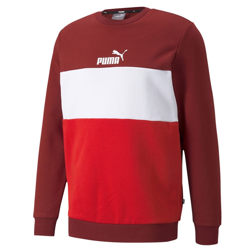 толстовка puma power colorblock half placket crew розовый персиковый Толстовка Puma Essental+Colorblock Crew, красный