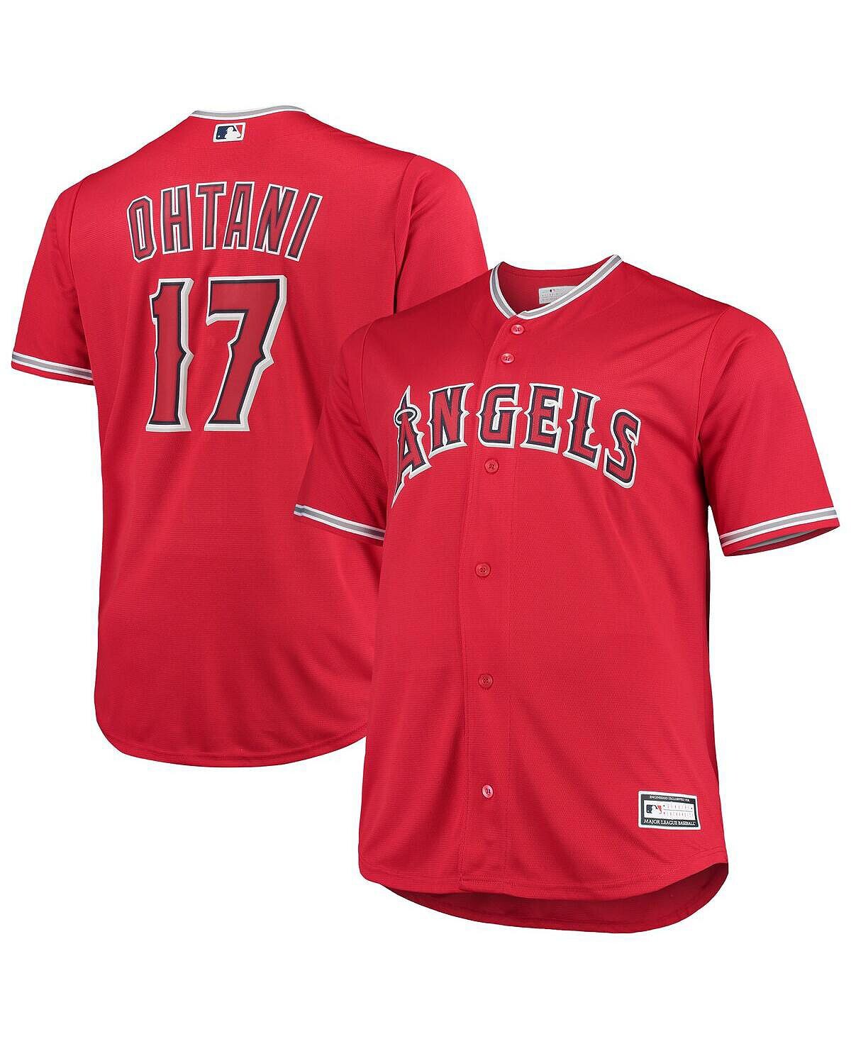 

Мужская футболка shohei ohtani red los angeles angels big and tall replica player Profile, красный