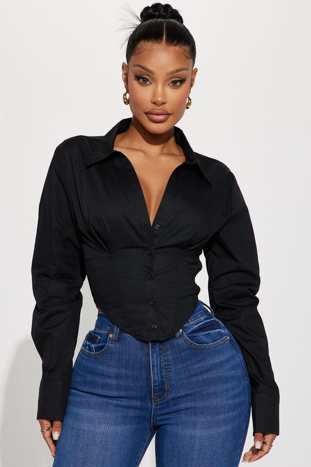 

Рубашка Fashion Nova B19519, черный
