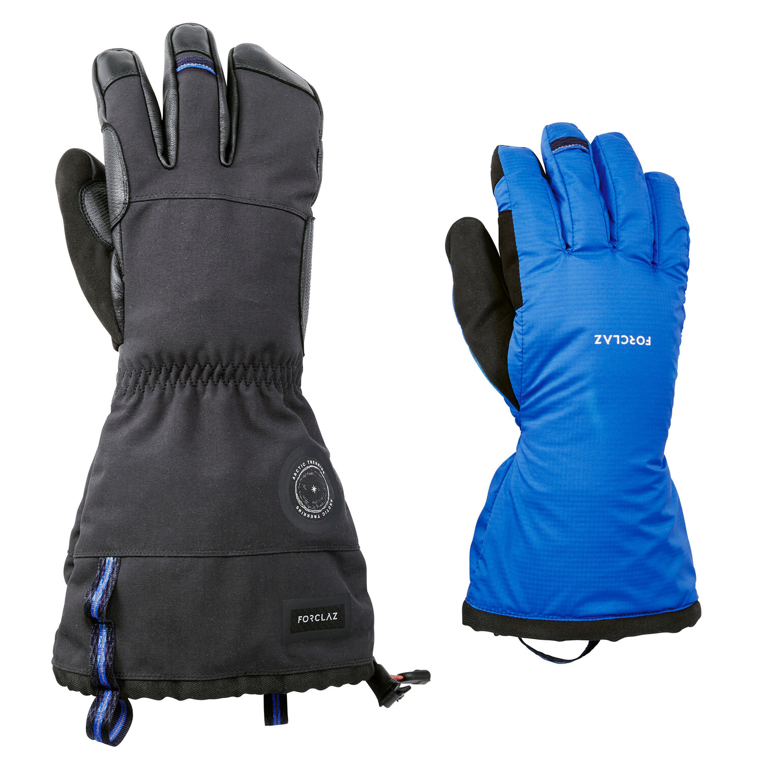 

Перчатки 2 в 1 походные теплые Forclaz Arctic 900, черный/синий