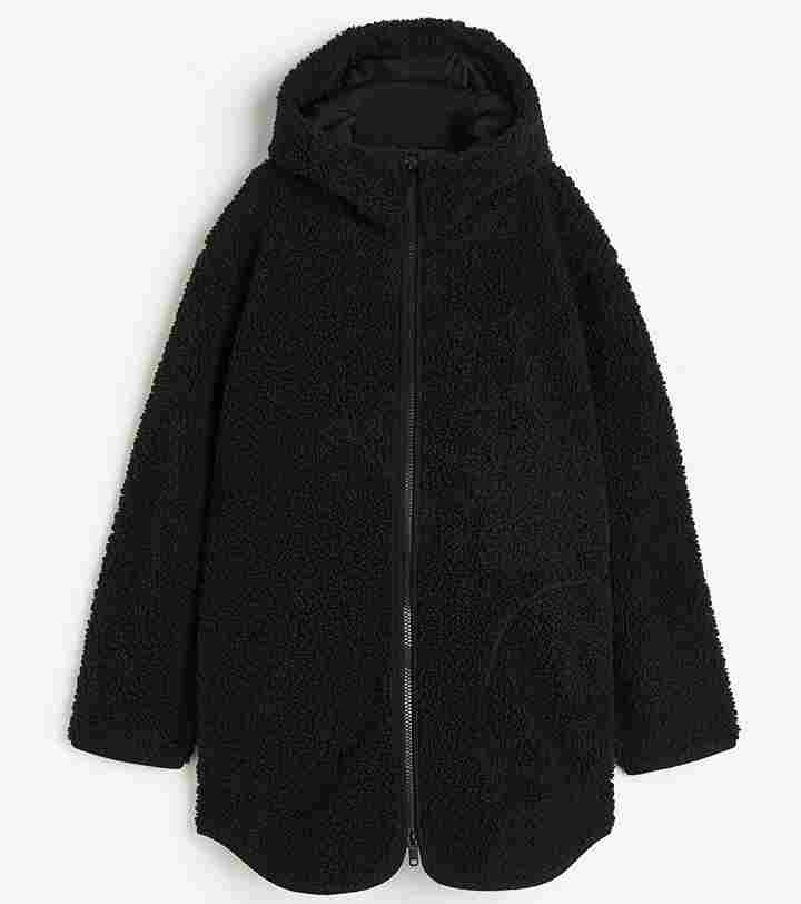 

Куртка H&M Mama Hooded Teddy Bear, черный